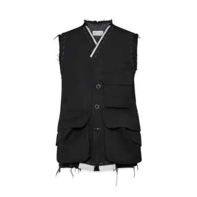 Maison Margiela Men's Sleeveless Wool Jacket "Melange Gray"