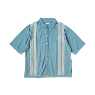 KAPITAL 14G Cotton Knit Tennessee Aloha Shirt "Turquoise"