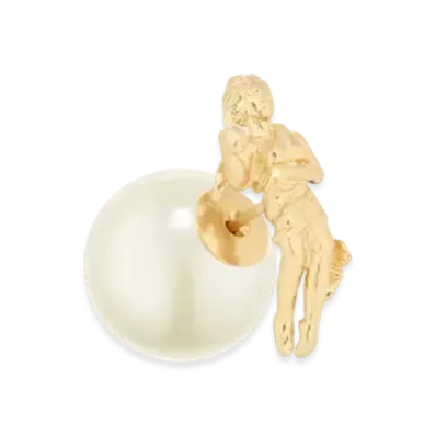 Dior Tribales Virgo Earring Metal and a White Resin Pearl Online Exclusive "Gold"