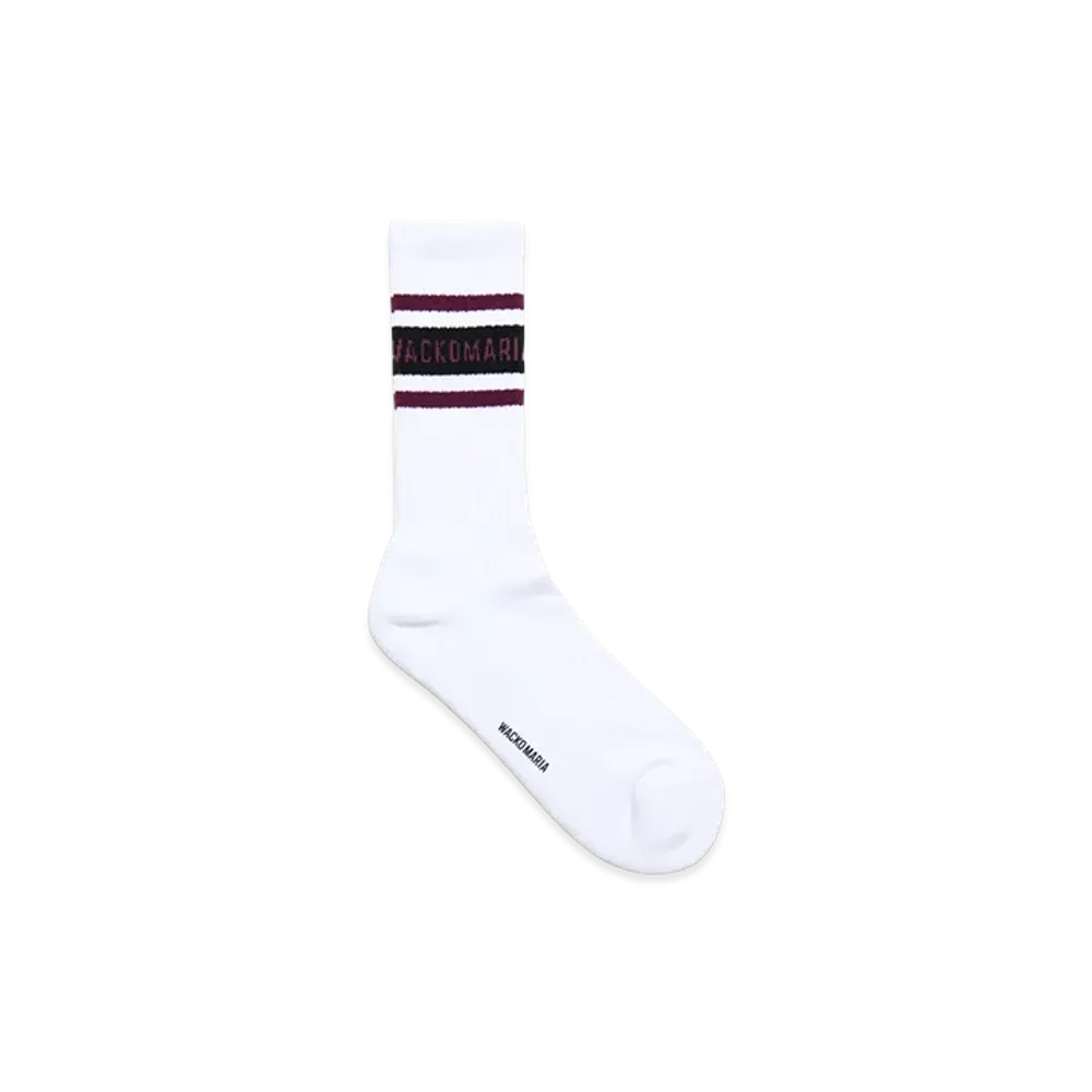 WACKO MARIA Sports Socks "White/Purple"