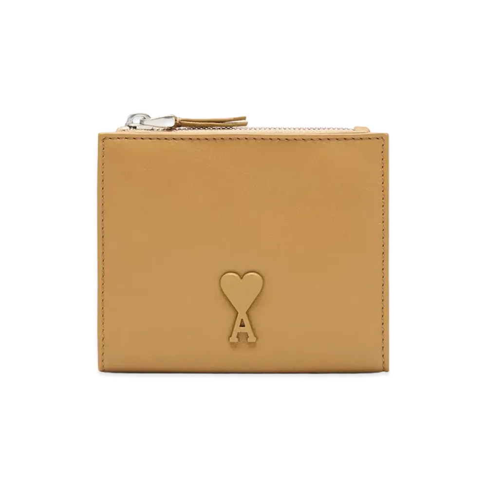 AMI PARIS Cowhide Leather Voulez Vous Folded Wallet "Yellow"