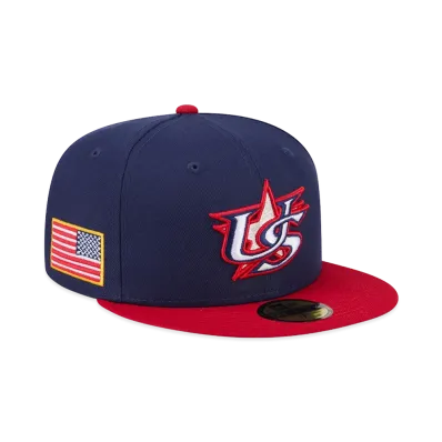 NEW ERA USA Baseball 2026WBC World Baseball Classic 59Fifty Fitted Hat "Navy/Red"