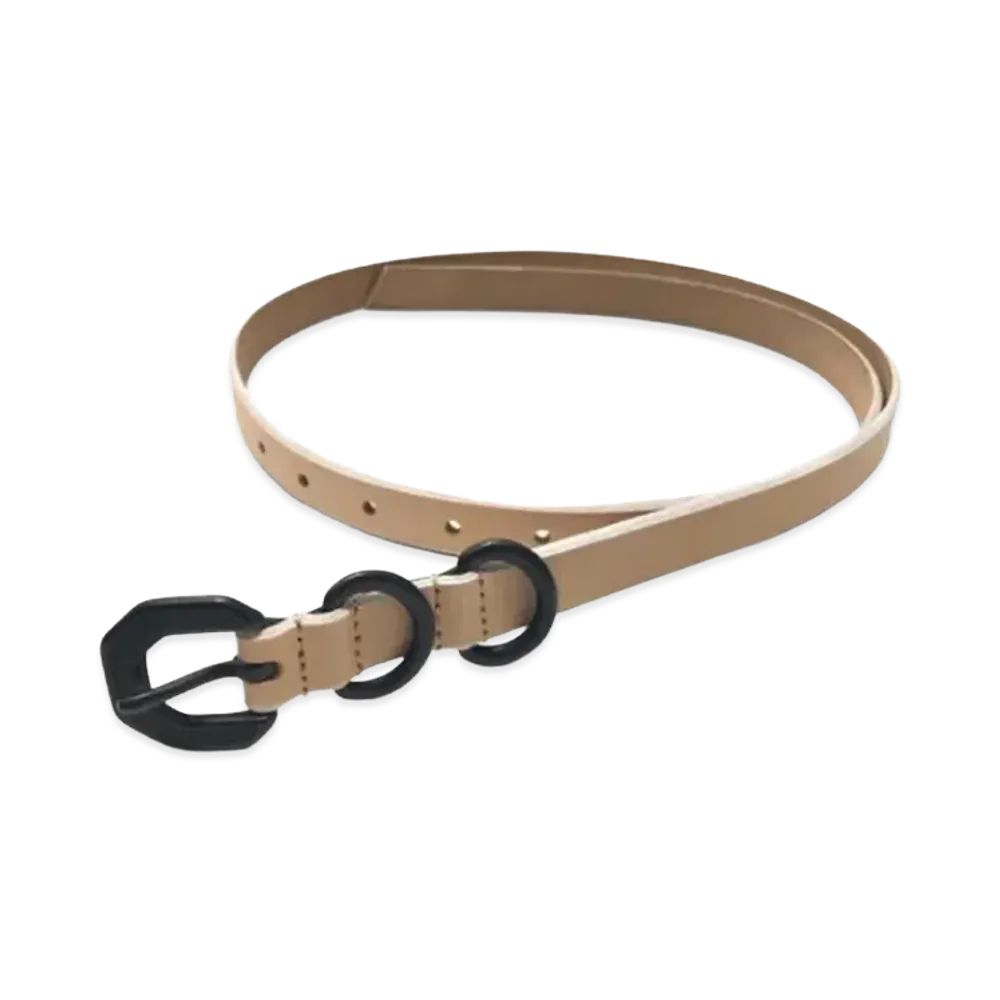 ANCELLM Narrow Leather Belt "Natural"