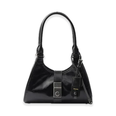 PRADA Small Leather Tote Bag "Black"