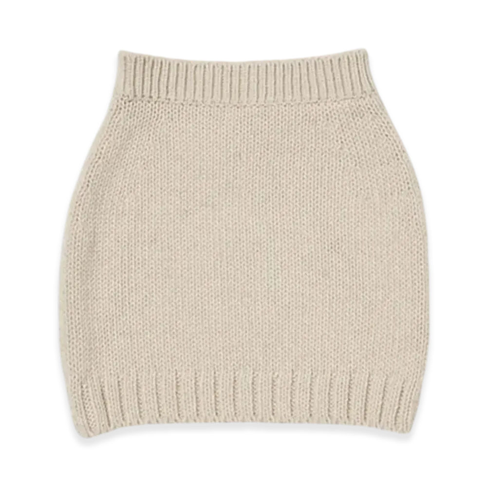 AURALEE Wool Cashmere Felted Knit Skirt "Ivory"