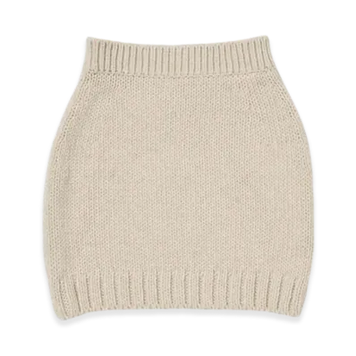 AURALEE Wool Cashmere Felted Knit Skirt "Ivory"