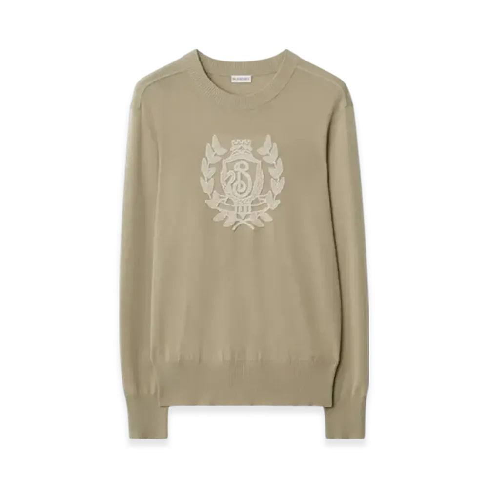 Burberry B Crest Wool Sweater "Quill"