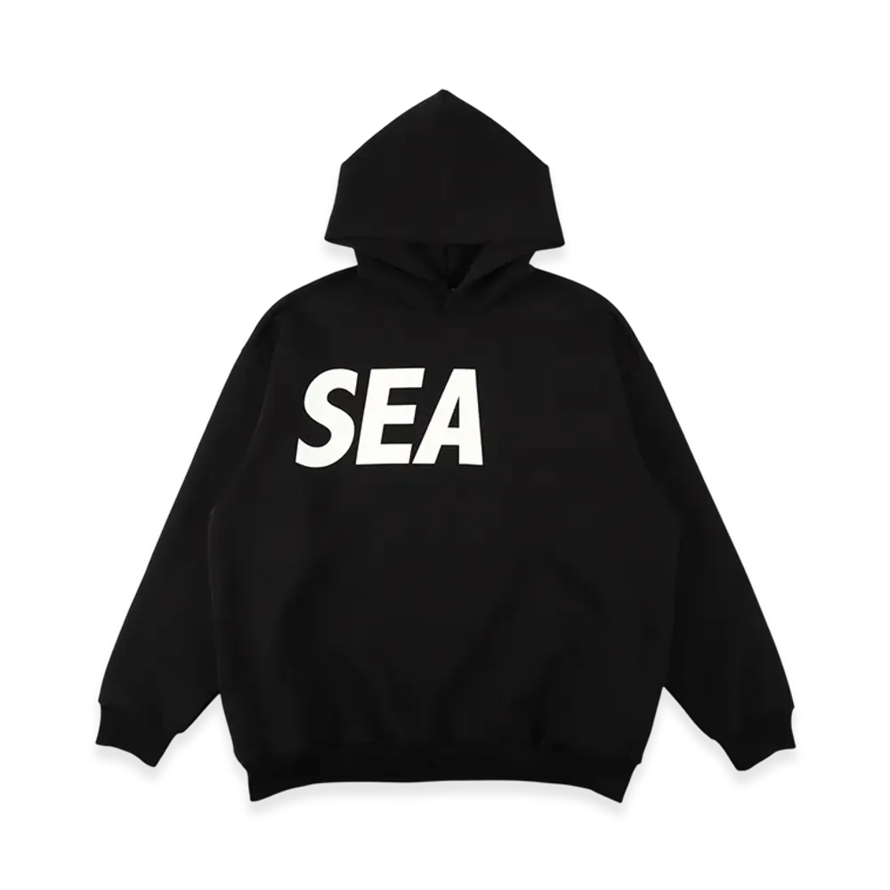 WIND AND SEA Relaxed Fit Hooded Ponte Sweatshirt "Black"