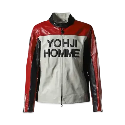 Yohji Yamamoto POUR HOMME x DAINESE Leather Jacket "White/Black/Red"