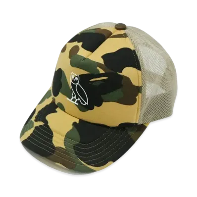 A BATHING APE OVO 1st Camo Mesh Cap "Yellow"