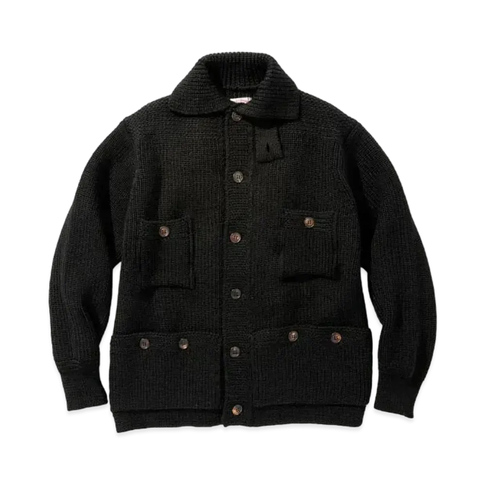 THE REAL McCOY'S Double Diamond Heavy Gauge Sweater "Black"