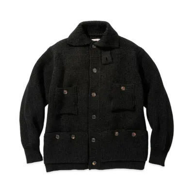 THE REAL McCOY'S Double Diamond Heavy Gauge Sweater "Black"