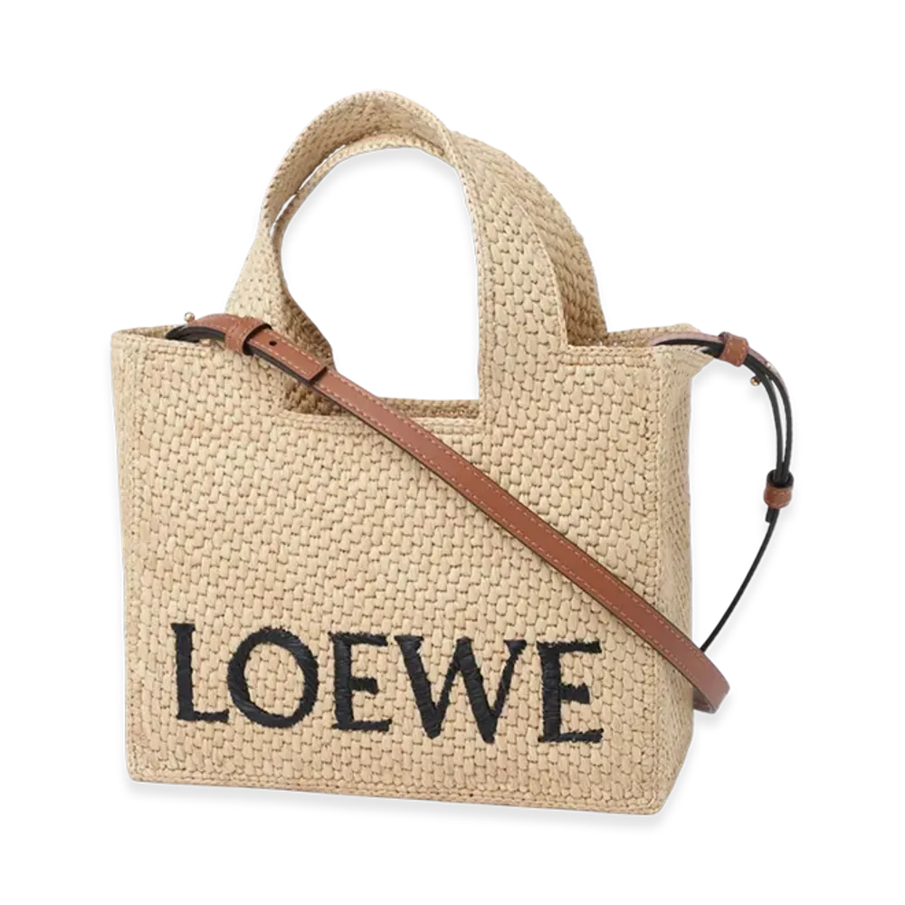 LOEWE Font Tote Small Bag "Natural"
