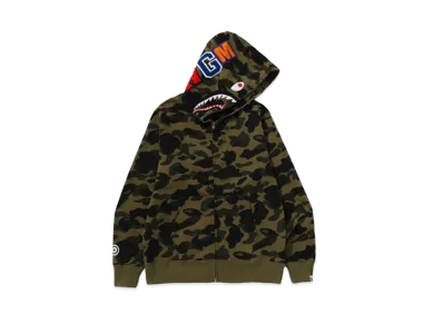 A BATHING APE 1ST Camo Shark Full Zip Hoodie "Green"