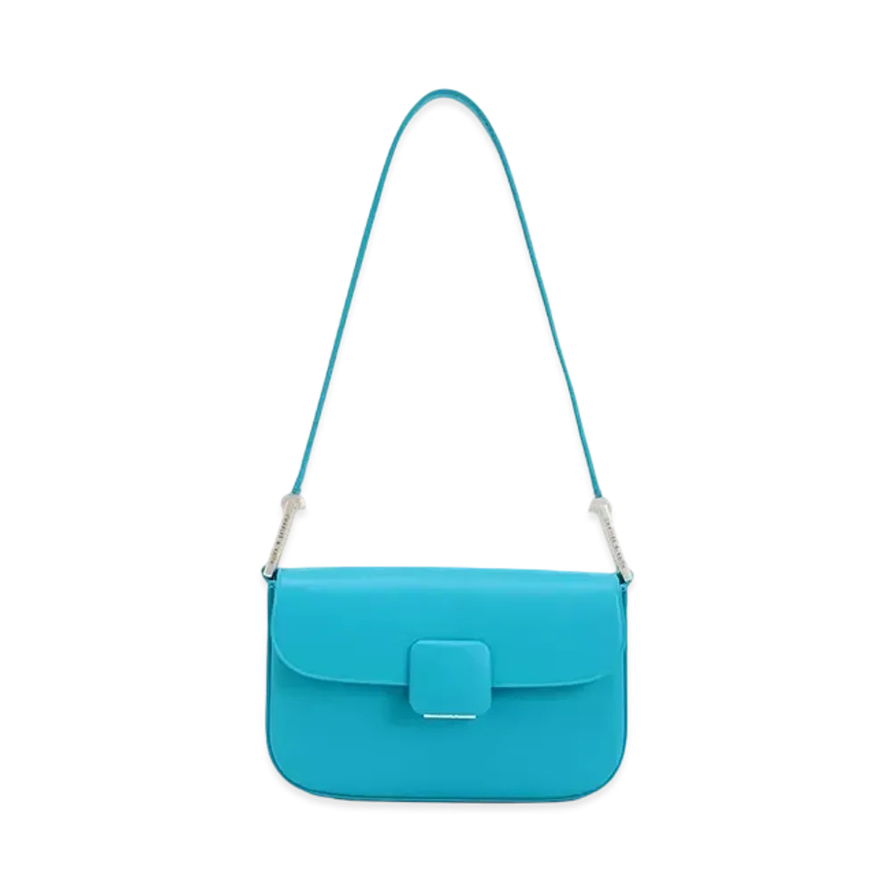 CHARLES & KEITH Core Square Push Lock Shoulder Bag "Blue"