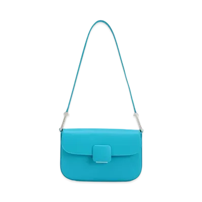 CHARLES & KEITH Core Square Push Lock Shoulder Bag "Blue"