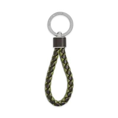 Bottega Veneta Intreccio Key Ring "Fondente/Matcha"