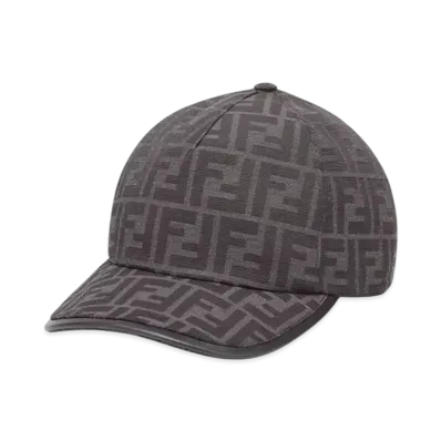 FENDI Hat FF Jacquard Fabric Baseball Cap "Black"