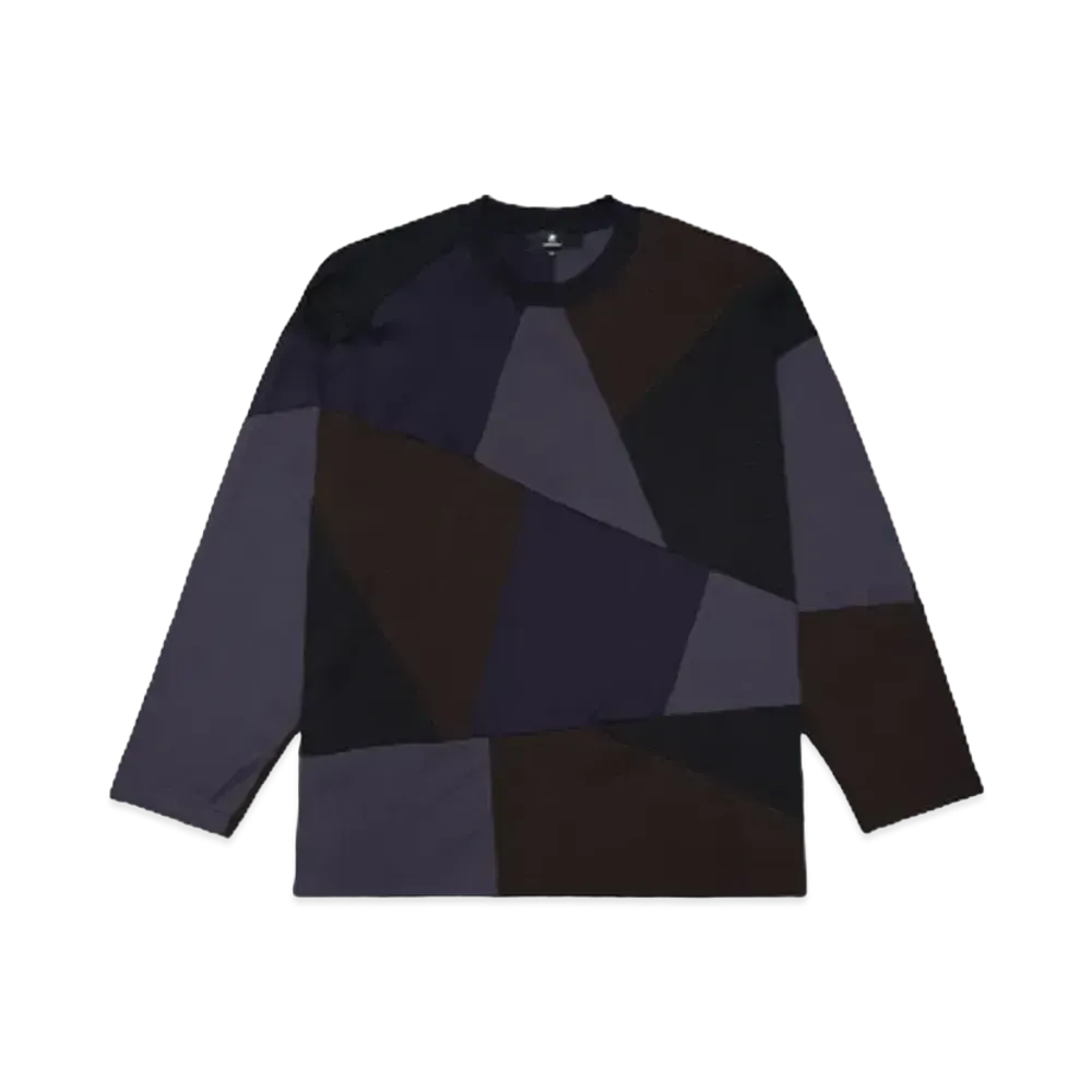 ANREALAGE PANEL PATCHWORK LONG TEE "NAVY"