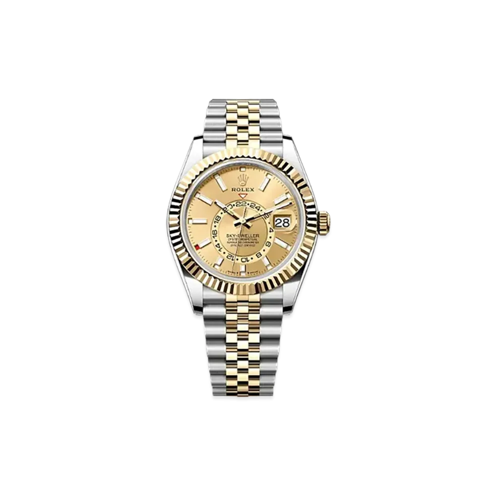 ROLEX Sky-Dweller 42mm Oystersteel & Yellow Gold 336933 "Champagne-colour"