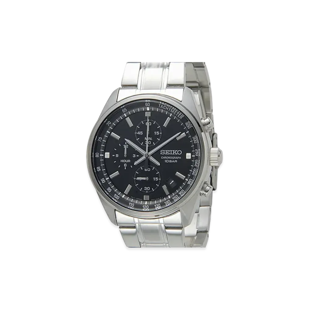 SEIKO Solar Alarm Chronograph Watch "Black"