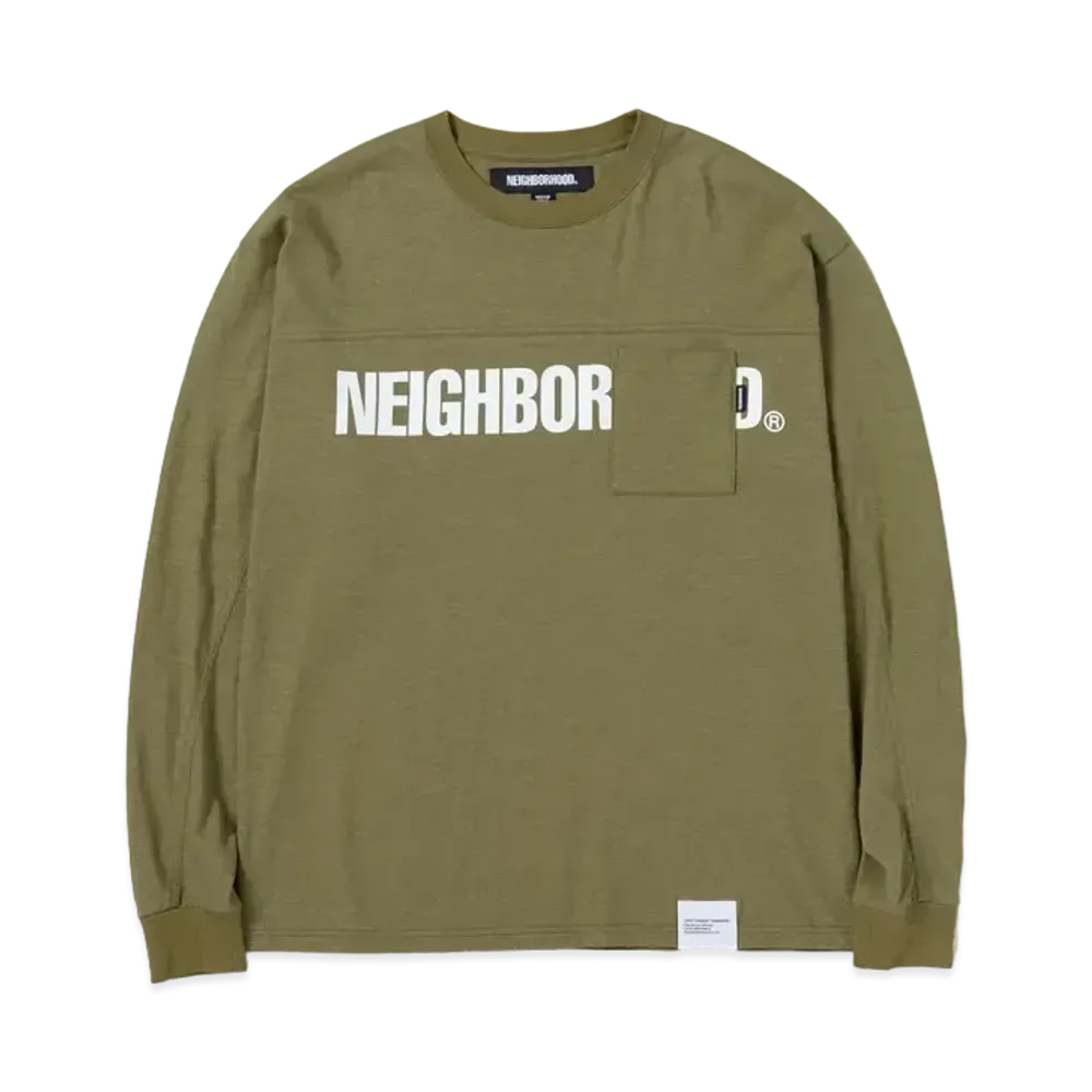 NEIGHBORHOOD Logo Print Crewneck LS "Olive Drab"