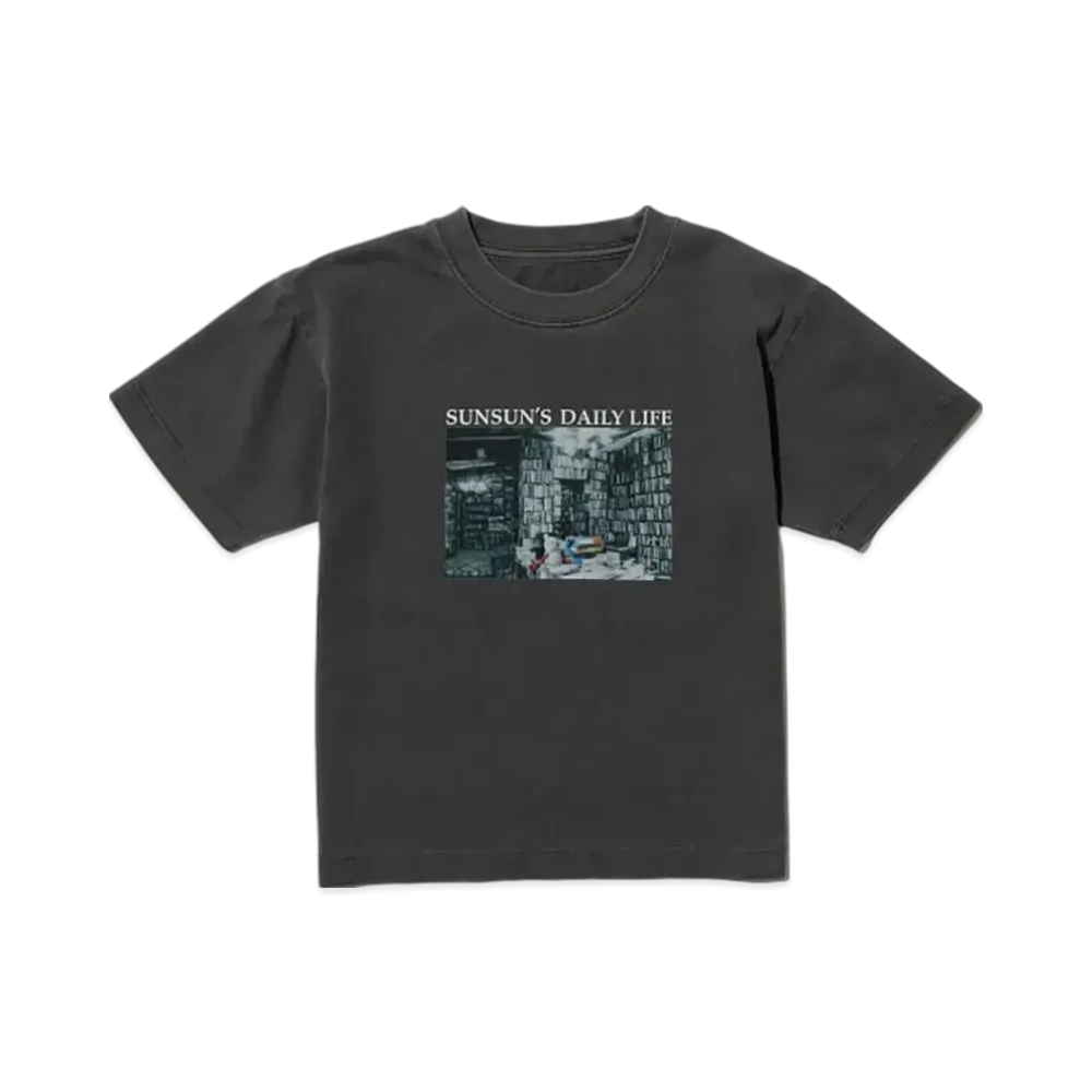 B:MING by BEAMS x PUPPET SUNSUN Kids / Fade Photo Print T-Shirt Book "InkBlack"