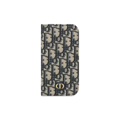 Dior 30 Montaigne iPhone 16 Notebook Type Case Dior Oblique Jacquard "Blue"