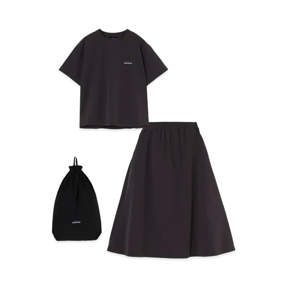 THOUSAND MILE Short Sleeve T-Shirt & Skirt Set "Charcoal"