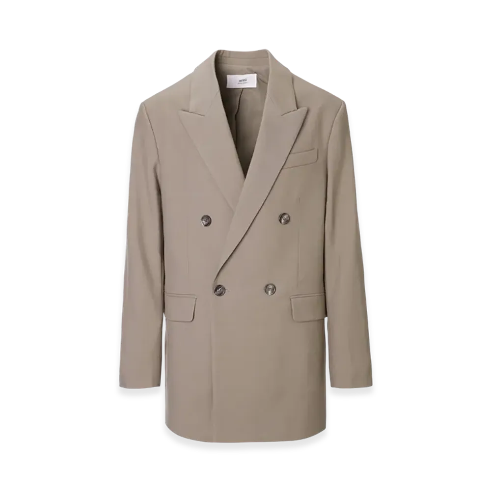 AMI PARIS Double Breasted Oversized Jacket "Taupe"