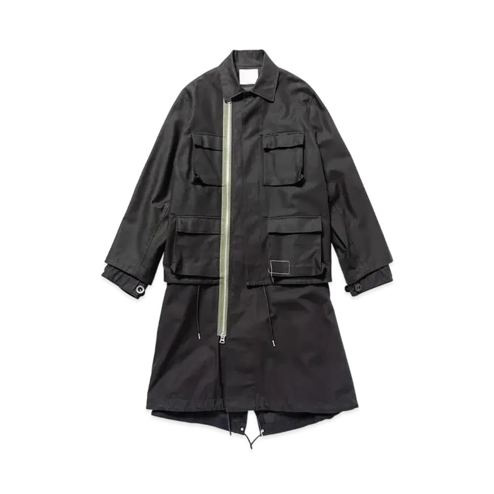WTAPS x sacai Cotton Back Satin Coat / Coat / Cotton Back Satin "Black"