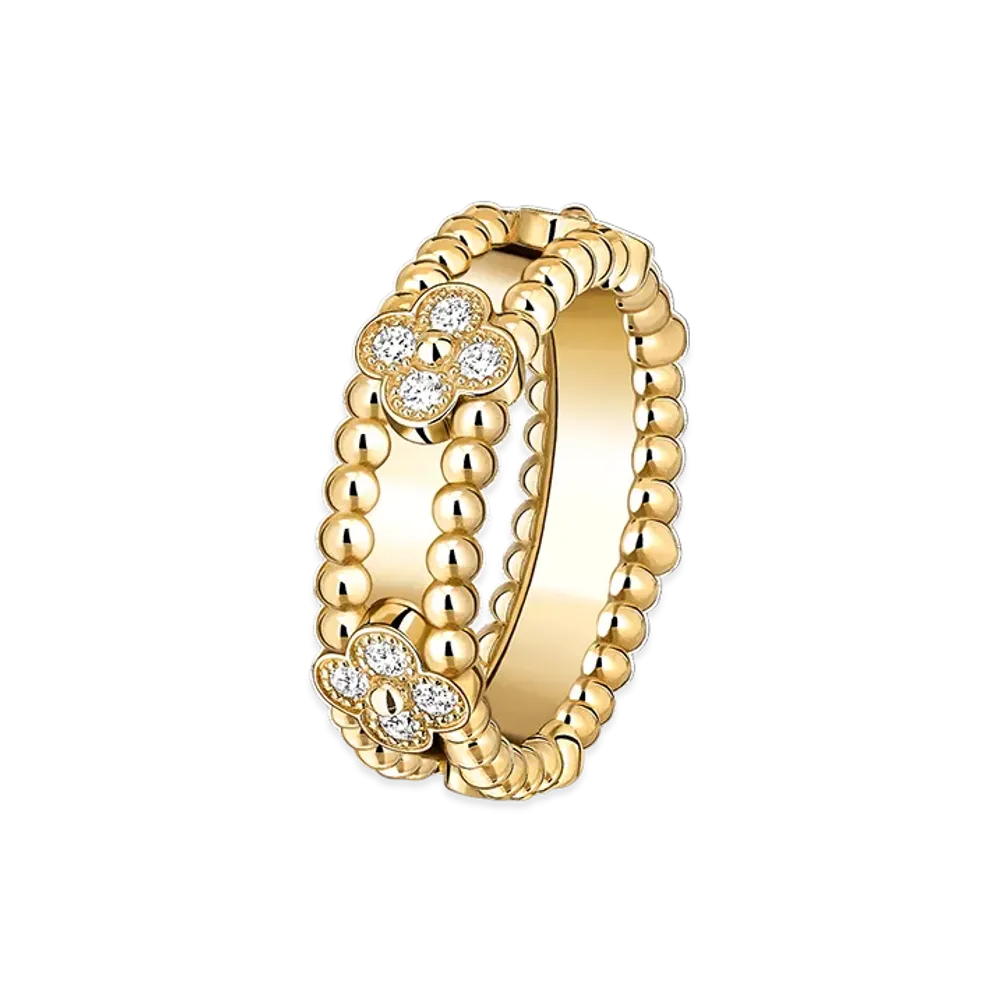 Van Cleef & Arpels Perlee sweet clovers ring "18K Yellow gold/Diamond"