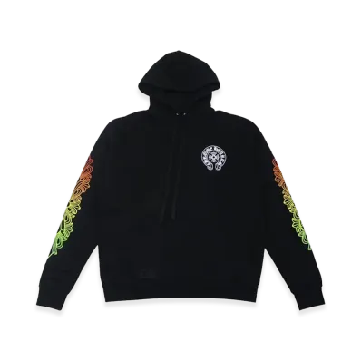 Chrome Hearts Gradation Floral Cross Sleeve Hoodie "Black/Multi"