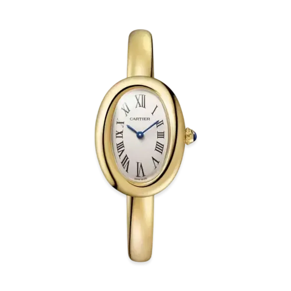 Cartier Baignoire Watch Small Model Size 16 Quartz "Yellow Gold/Silver/Blue" WGBA0025