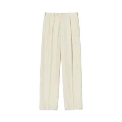 AURALEE Tropical Wool Kid Mohair Slacks "Gray Beige"