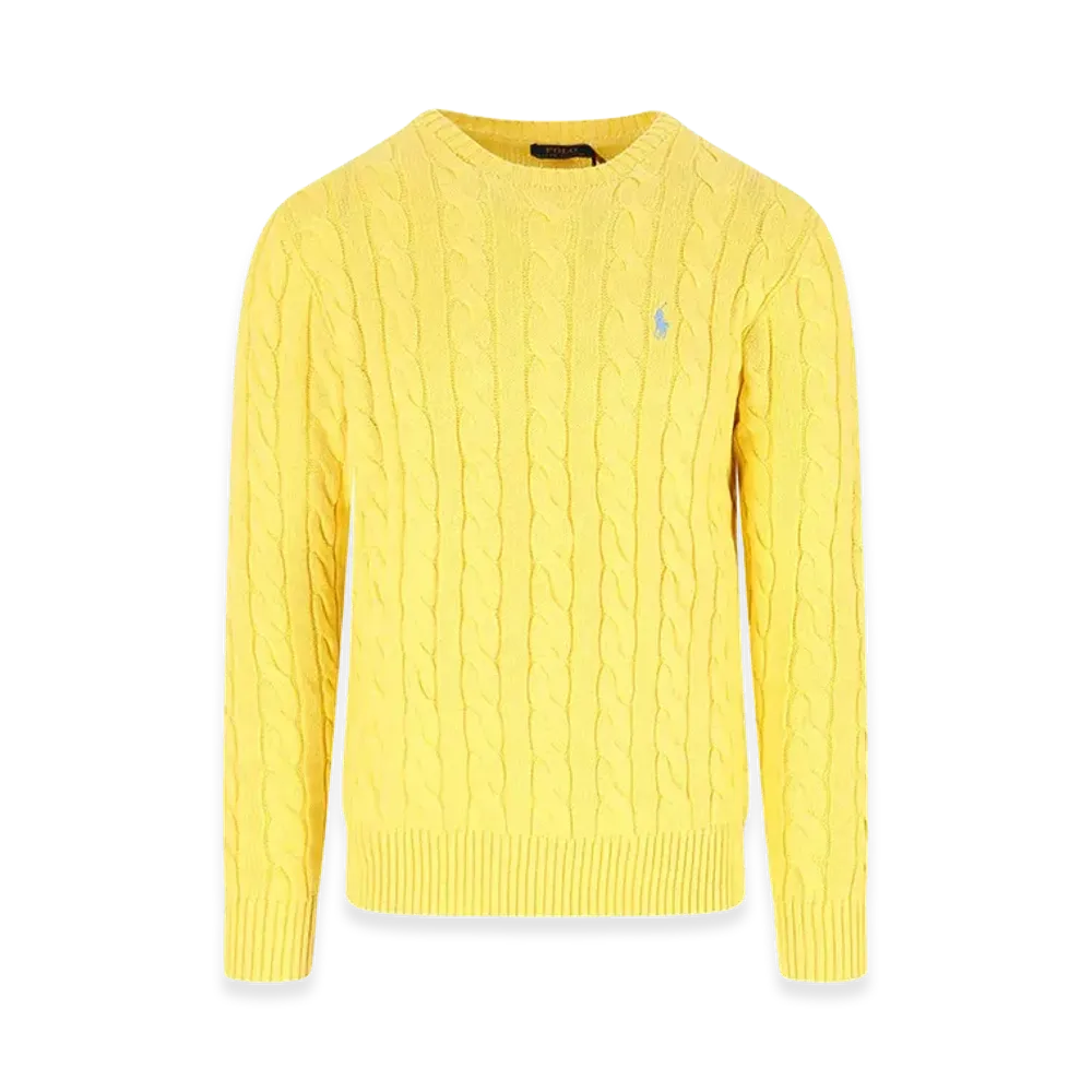 Polo Ralph Lauren Cotton Braided Sweater "Yellow"