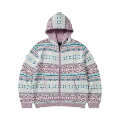 thisisneverthat Hooded Zip Up Sweater "Pink"
