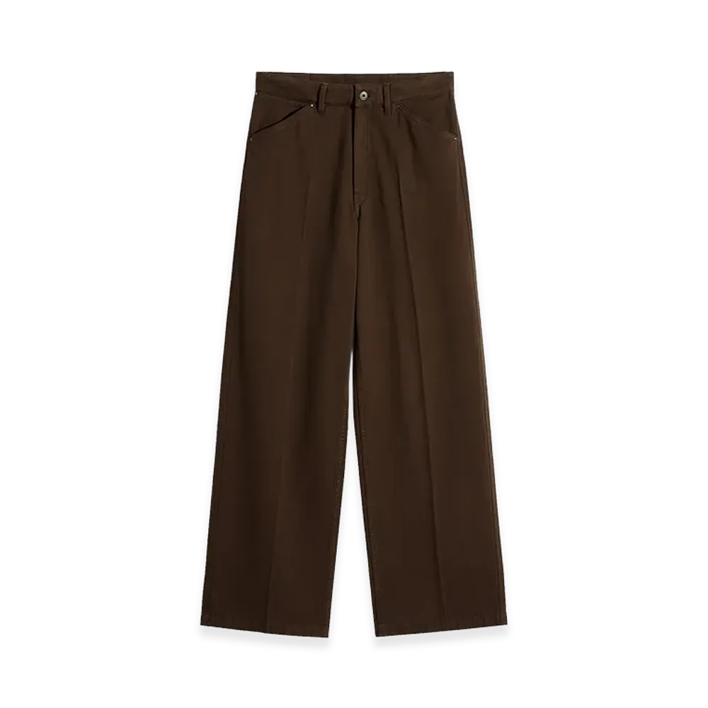 LEMAIRE Dyed Broken Twill Wide Pants "Cacao"