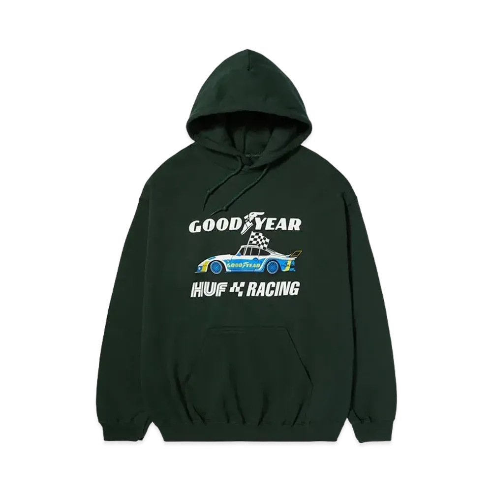 HUF Goodyear Checkered Flag Hoodie "Hunter Green"
