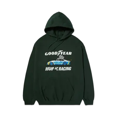 HUF Goodyear Checkered Flag Hoodie "Hunter Green"