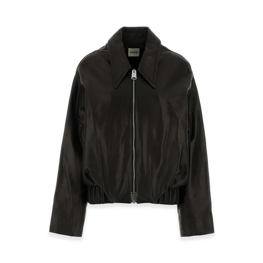 KHAITE Women's Leather Oversize Odin Jacket "Black"