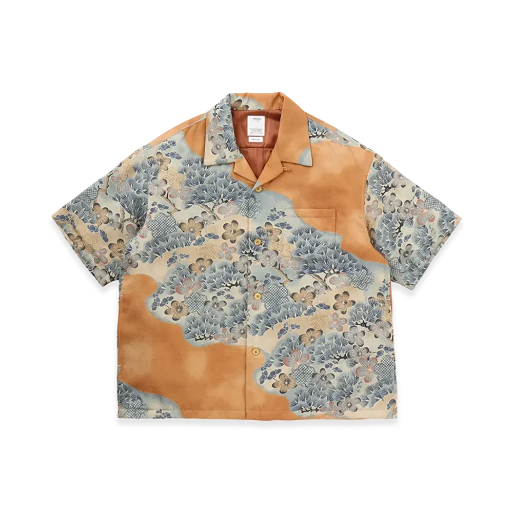 visvim Wallis Shirt S/S Jacquard (Mawata) "Brown"