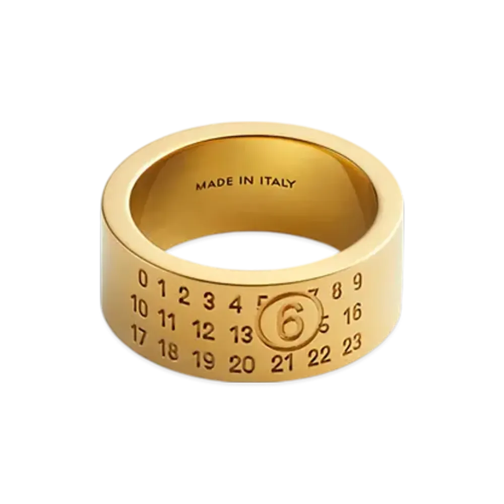 MM6 Maison Margiela Numeric Minimal Signature Ring "Yellow Gold"
