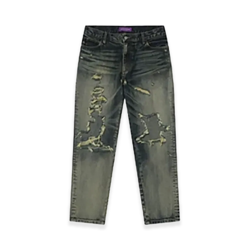 BlackEyePatch B Emblem Damaged Slim Jeans "Indigo"