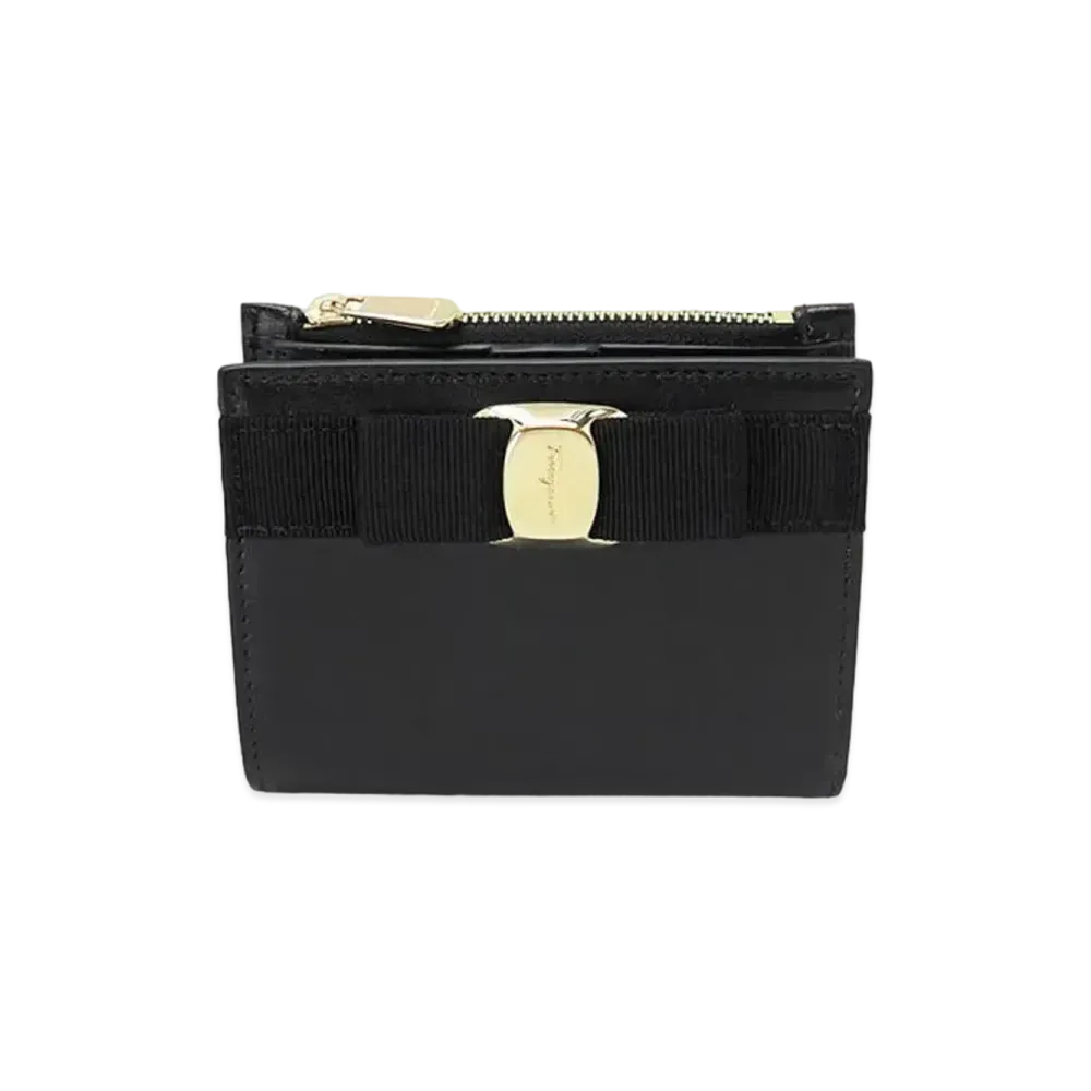 Salvatore Ferragamo Vara Bow Compact Wallet "Black"