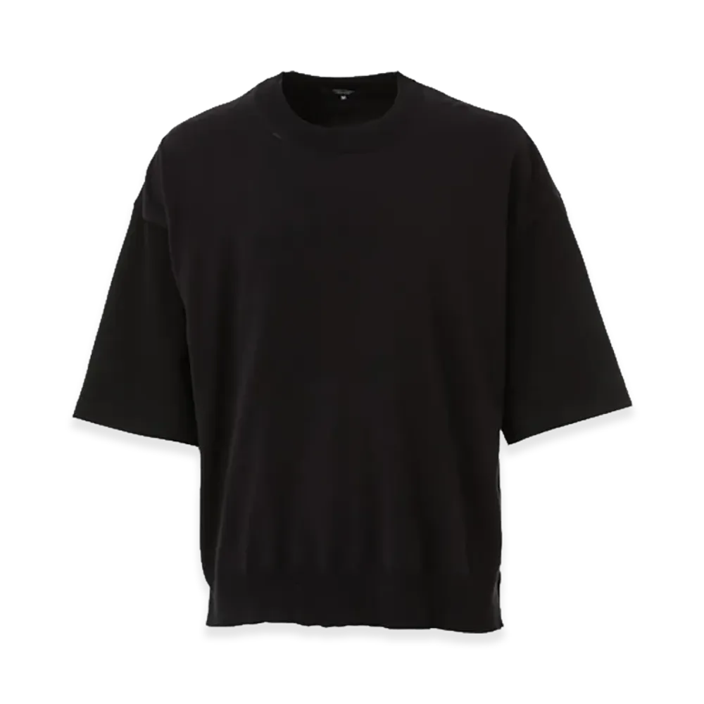 COMME des GARCONS HOMME Knit-Docking Cotton T-Shirts "Black"