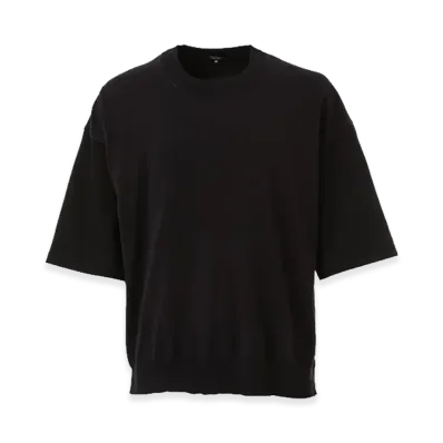 COMME des GARCONS HOMME Knit-Docking Cotton T-Shirts "Black"