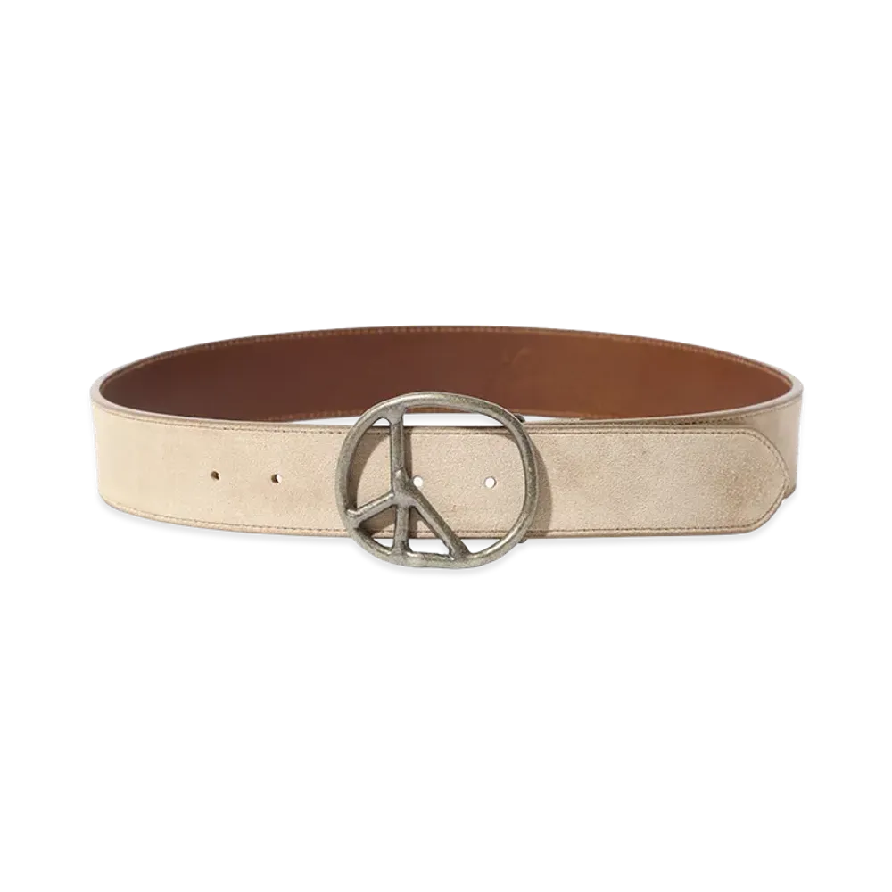 NEEDLES Peace Buckle Belt Suede Leather "Taupe"