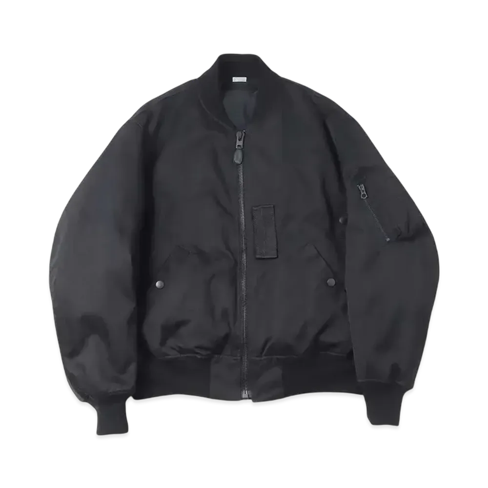 A.PRESSE Vintage Silk Flight Jacket "Black"