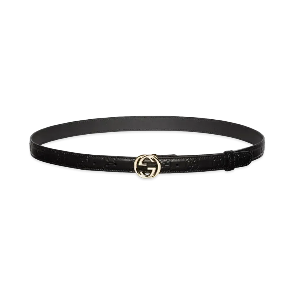 GUCCI Belt with Interlocking G Buckle "Black"